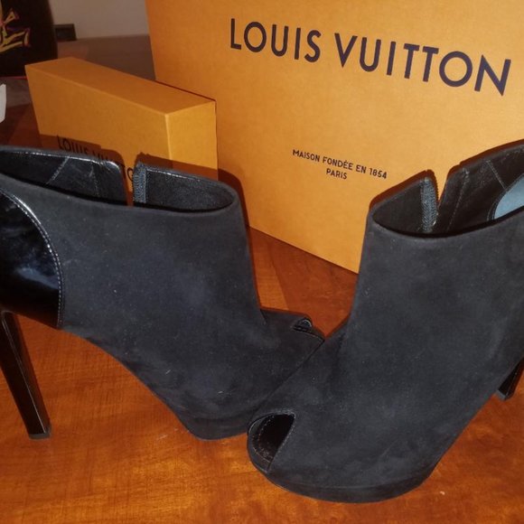 Authentic Louis Vuitton Temptation Peep-Toe Platform Booties - Picture 9 of 12